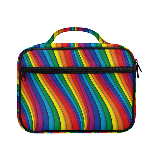 Curved Rainbow Pattern Print Briefcase Bible Bag