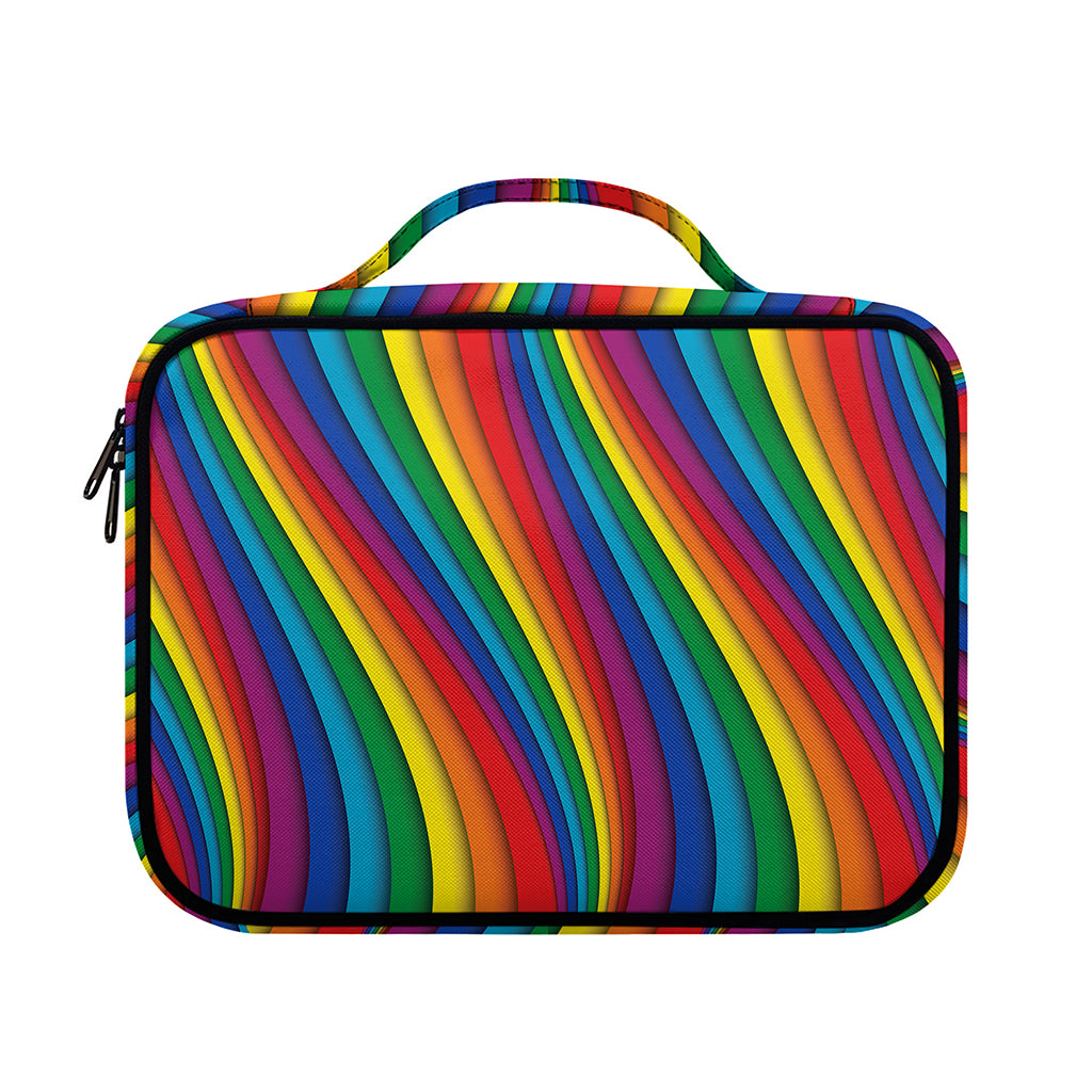 Curved Rainbow Pattern Print Briefcase Bible Bag
