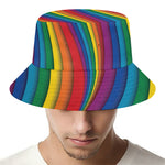 Curved Rainbow Pattern Print Bucket Hat