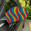 Curved Rainbow Pattern Print Car Side Mirror Covers