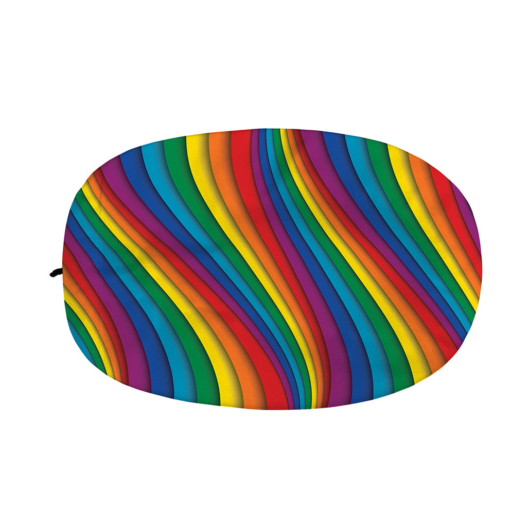 Curved Rainbow Pattern Print Car Side Mirror Covers