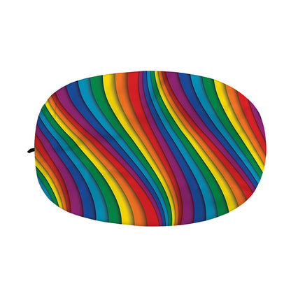 Curved Rainbow Pattern Print Car Side Mirror Covers
