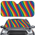 Curved Rainbow Pattern Print Car Windshield Sun Shade