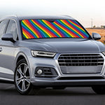 Curved Rainbow Pattern Print Car Windshield Sun Shade
