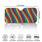 Curved Rainbow Pattern Print Car Windshield Sun Shade