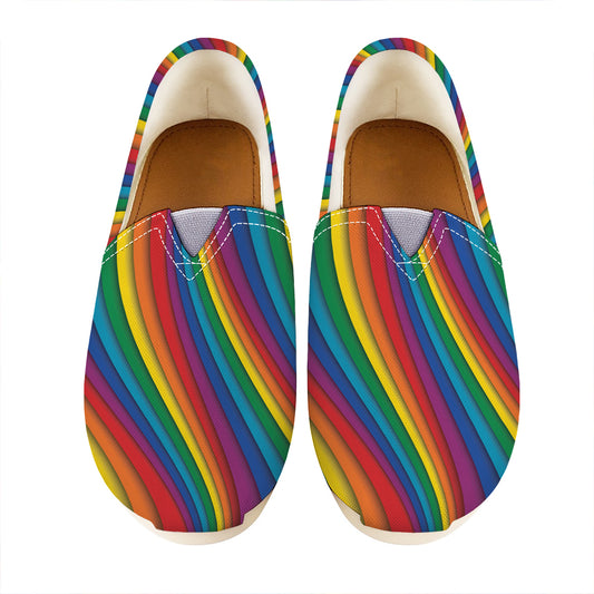 Curved Rainbow Pattern Print Casual Shoes