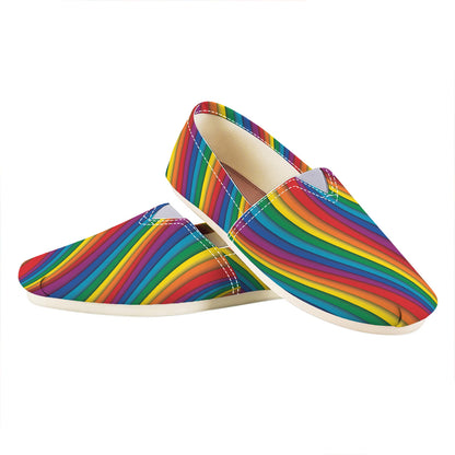 Curved Rainbow Pattern Print Casual Shoes