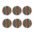 Curved Rainbow Pattern Print Coaster Set