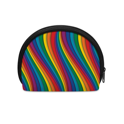 Curved Rainbow Pattern Print Coin Purse