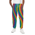 Curved Rainbow Pattern Print Cotton Sweatpants