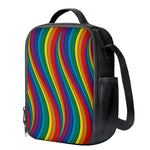 Curved Rainbow Pattern Print Crossbody Lunch Bag