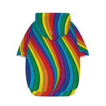 Curved Rainbow Pattern Print Dog Zip Up Hoodie