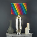 Curved Rainbow Pattern Print Drum Lamp Shade