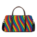 Curved Rainbow Pattern Print Duffel Bag