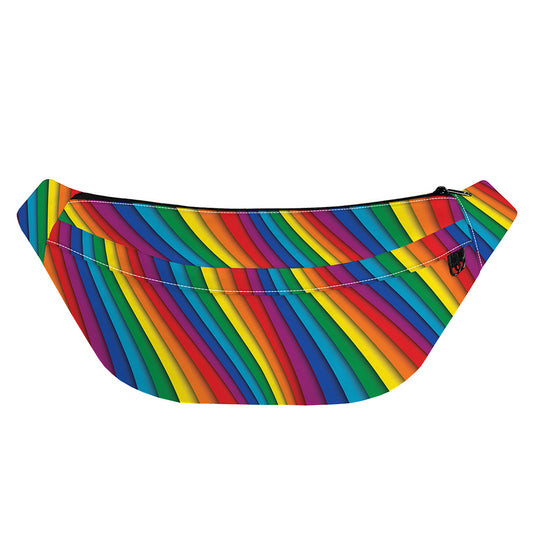Curved Rainbow Pattern Print Fanny Pack