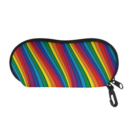 Curved Rainbow Pattern Print Glasses Case