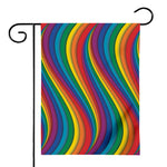Curved Rainbow Pattern Print House Flag