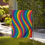 Curved Rainbow Pattern Print House Flag