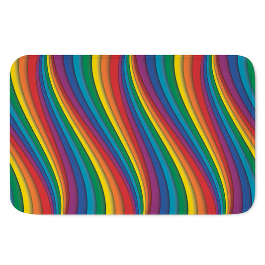 Curved Rainbow Pattern Print Indoor Door Mat