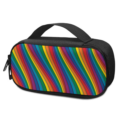 Curved Rainbow Pattern Print Insulin Cooler Travel Case