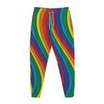 Curved Rainbow Pattern Print Jogger Pants