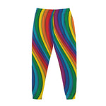 Curved Rainbow Pattern Print Jogger Pants