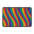 Curved Rainbow Pattern Print Kitchen Mat