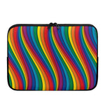 Curved Rainbow Pattern Print Laptop Sleeve