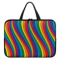Curved Rainbow Pattern Print Laptop Sleeve With Handle
