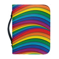 Curved Rainbow Pattern Print Leather Bible Cover