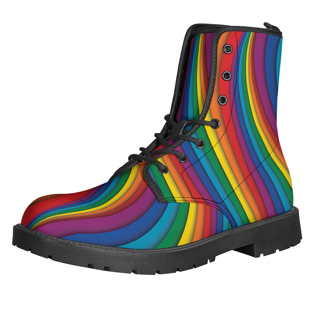 Curved Rainbow Pattern Print Backpack
