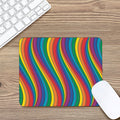 Curved Rainbow Pattern Print Mouse Pad