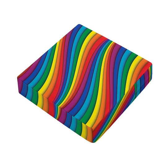 Curved Rainbow Pattern Print Outdoor Seat Cushion Cover