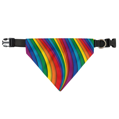 Curved Rainbow Pattern Print Over The Collar Dog Bandana