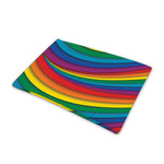Curved Rainbow Pattern Print Pet Cooling Mat Cover