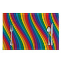 Curved Rainbow Pattern Print Placemat