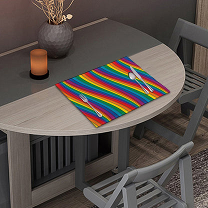 Curved Rainbow Pattern Print Placemat