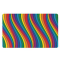 Curved Rainbow Pattern Print Polyester Doormat