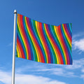 Curved Rainbow Pattern Print Polyester Flag