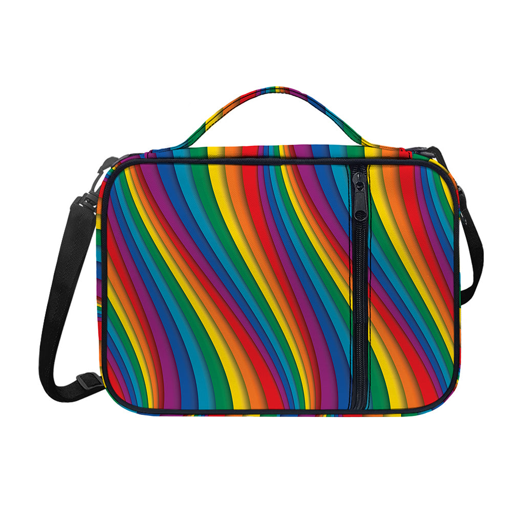 Curved Rainbow Pattern Print Shoulder Strap Bible Bag