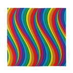 Curved Rainbow Pattern Print Silk Bandana