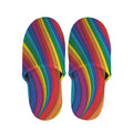 Curved Rainbow Pattern Print Slippers