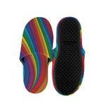 Curved Rainbow Pattern Print Slippers