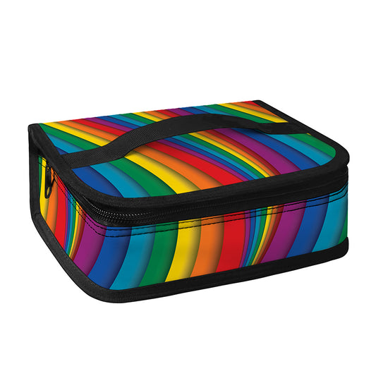 Curved Rainbow Pattern Print Small Lunch Bag