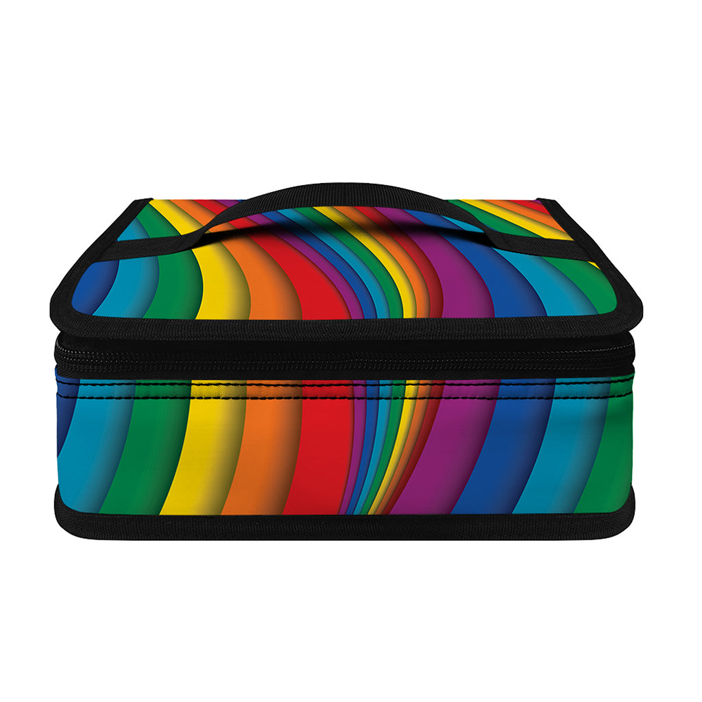 Curved Rainbow Pattern Print Small Lunch Bag