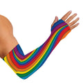 Curved Rainbow Pattern Print Sun Protection Arm Sleeves