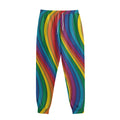 Curved Rainbow Pattern Print Sweatpants