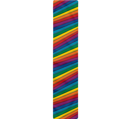 Curved Rainbow Pattern Print Table Runner