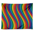 Curved Rainbow Pattern Print Tapestry