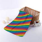 Curved Rainbow Pattern Print Towel